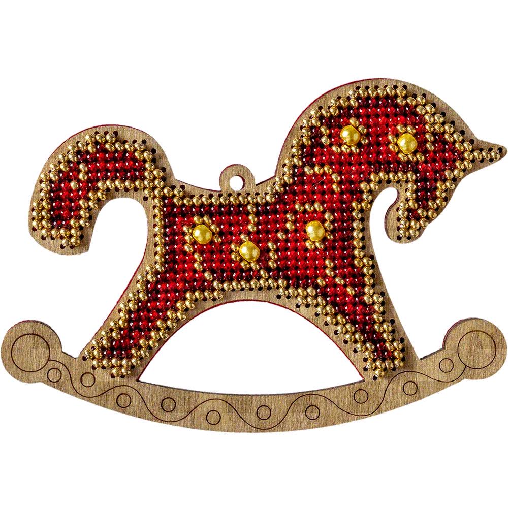 Bead Embroidery Kit on Wood, Horse, LK-316 ( beads , thread, needle, plywood base included)