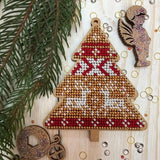 Bead Embroidery Kit on Wood, Ornament Tree, LK-157 ( beads , thread, needle, plywood base included)