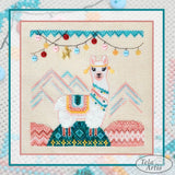 Happy Llama Cross Stitch Kit: Beads, Buttons, Charm - Aida 16ct