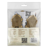 Beaded Spring Cottage Cross Stitch Kit 3D: DIY Wooden House Ornament