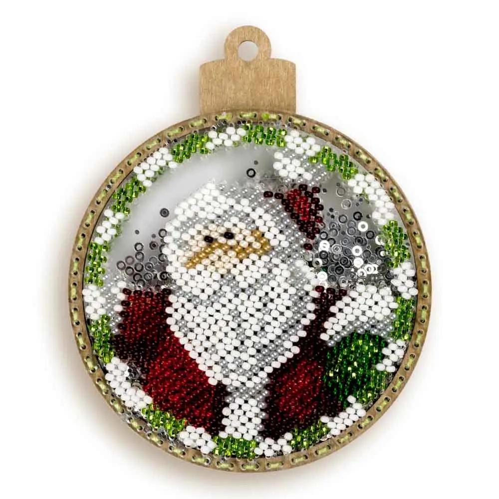 Decorative ornament for Christmas tree, Bead Embroidery Kit - SnowMan, PL-064 Fast DIY Kit