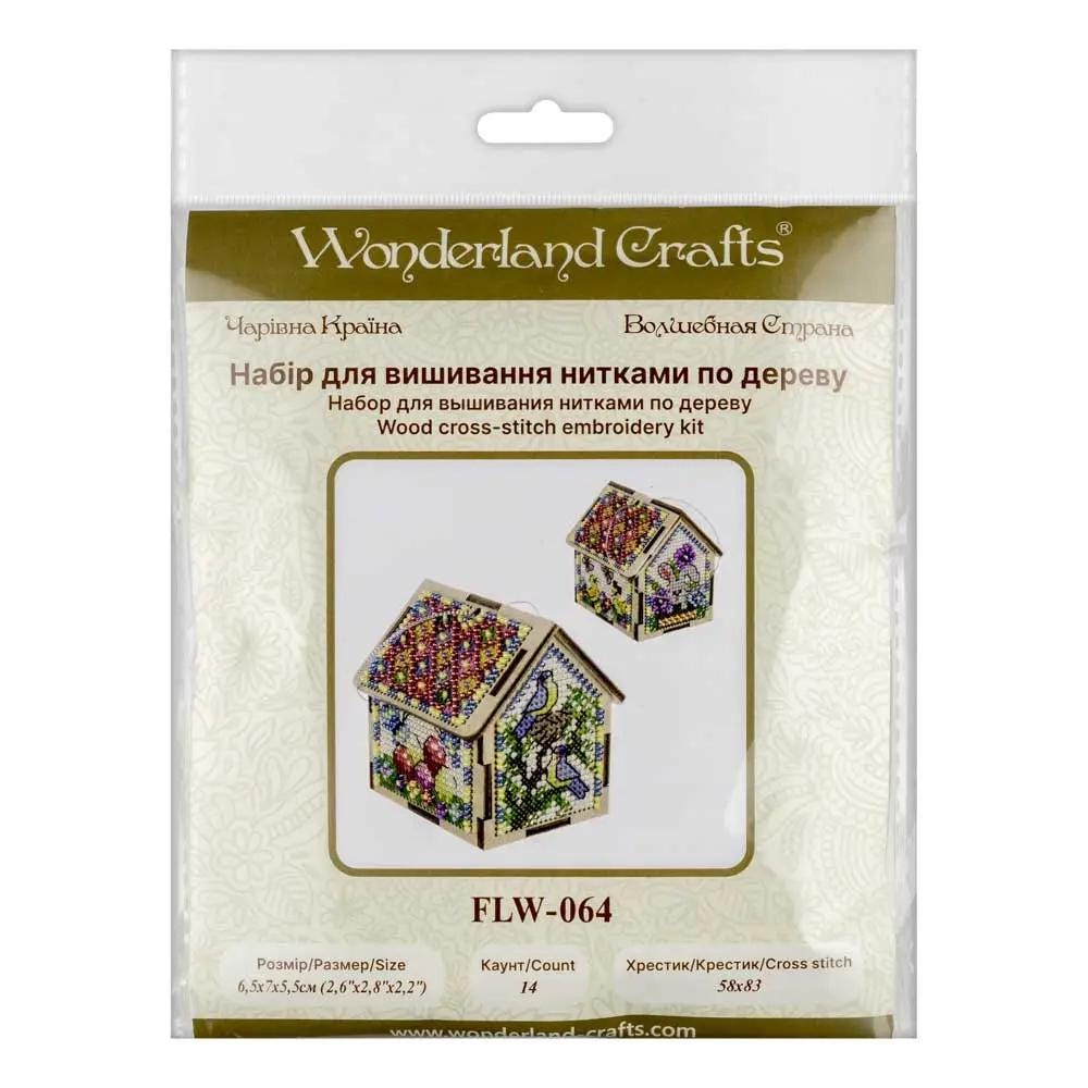 Beaded Spring Cottage Cross Stitch Kit 3D: DIY Wooden House Ornament