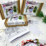 Winter Angel, Cross Stitch Kit, Unic, set with threads, beads and decorative crystals.