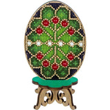 Beaded Easter Egg Cross Stitch Kit on Wood: DIY Spring Ornament