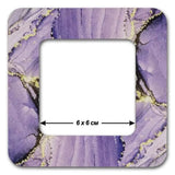 Small Embroidery Hoop with magnetic holders, plywood , Marbled Purple and Light Lilac, 2.4x2.4 IN