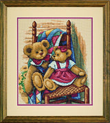 Dimensions Counted Cross Stitch Kit 12"X14", Teddies on Quilt (14 Count),35103