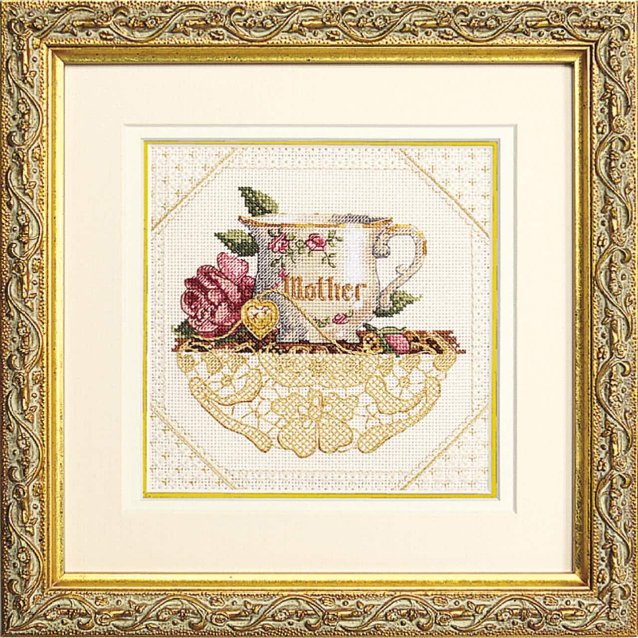 Dimensions Gold Collection Petites Mother 6709, Counted Cross Stitch Kit, 18 Count Ivory Aida