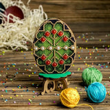 Beaded Easter Egg Cross Stitch Kit on Wood: DIY Spring Ornament