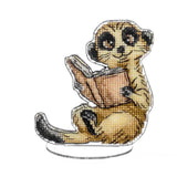 Meerkat Cross Stitch Kit – Reading Animal DIY Desk Ornament
