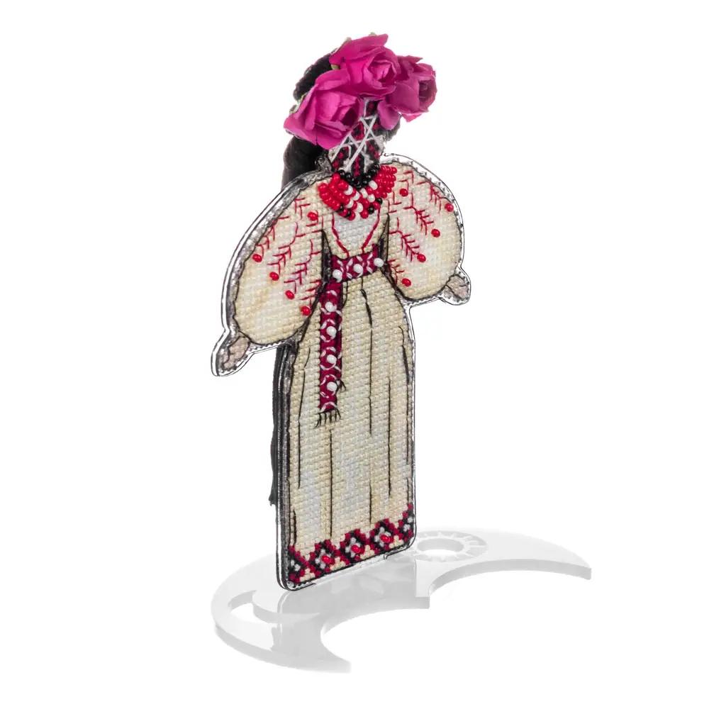 Motanka Cross Stitch Kit – Ukrainian Doll Amulet with Beads, Roses