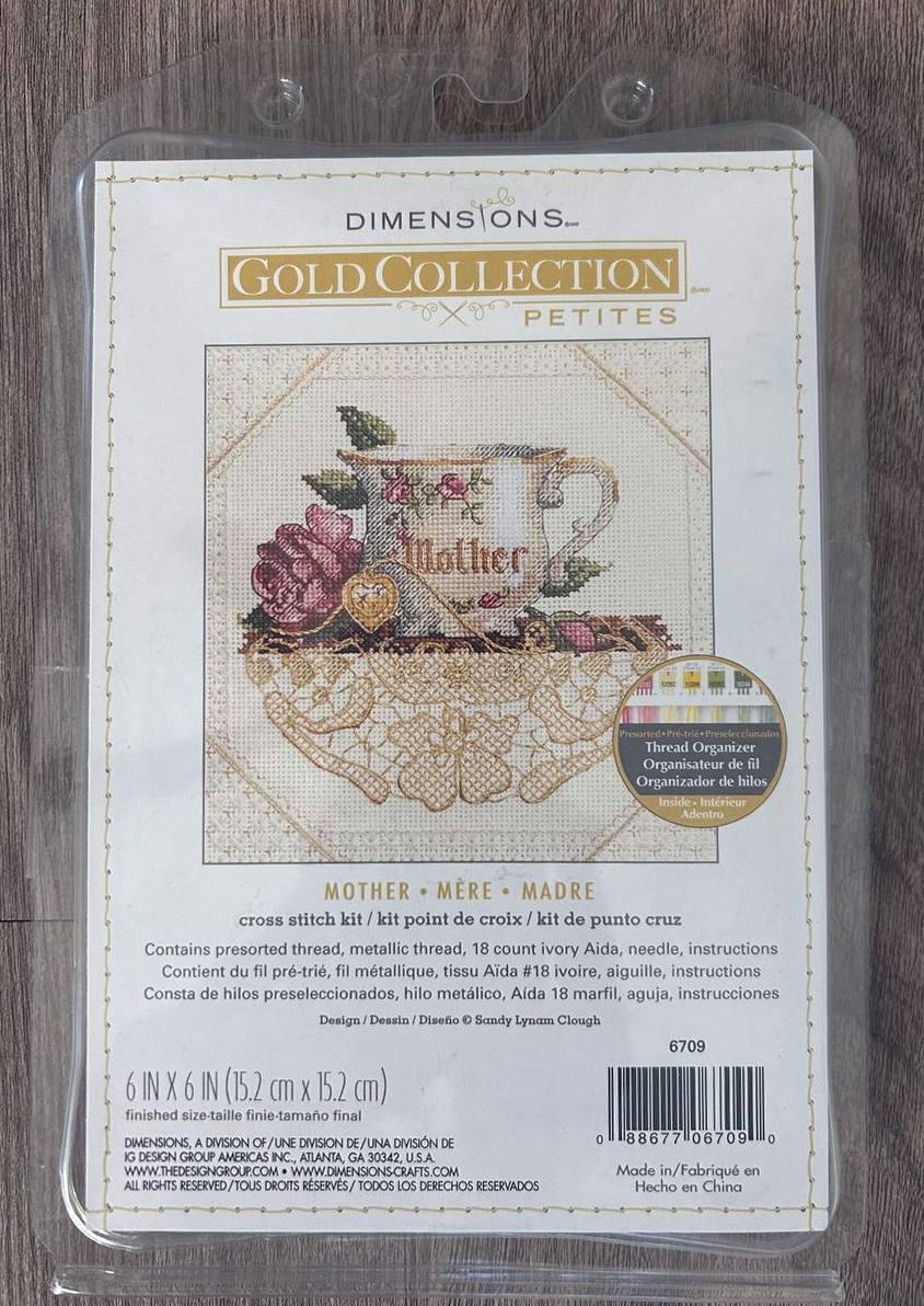 Dimensions Gold Collection Petites Mother 6709, Counted Cross Stitch Kit, 18 Count Ivory Aida