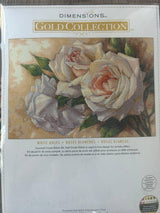 White Roses Cross Stitch Kit: Dimensions Gold Collection (16"x11")