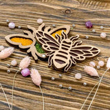 Organizer plywood for beads with magnetic lid, Bee, 12*8.5 cm, ZB-106