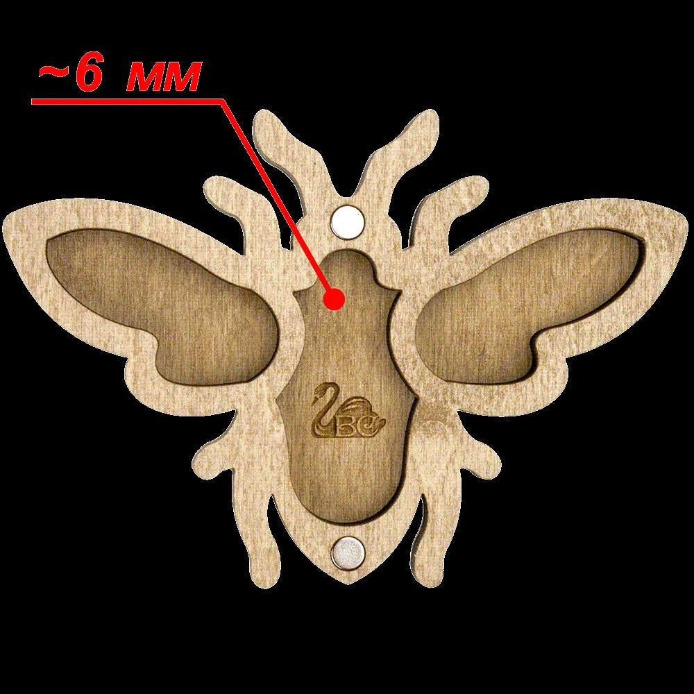 Organizer plywood for beads with magnetic lid, Bee, 12*8.5 cm, ZB-106