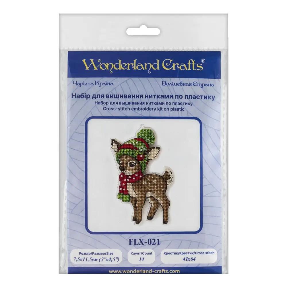 Cross Stitch kit on Plastic Base for Christmas tree, fawn, LX-021. Fast DIY Kit