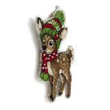 Cross Stitch kit on Plastic Base for Christmas tree, fawn, LX-021. Fast DIY Kit