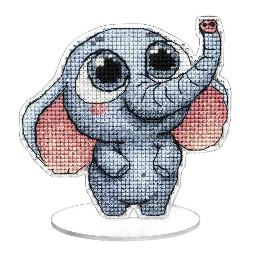 Baby Elephant Cross Stitch Kit: DIY Kawaii Animal Ornament