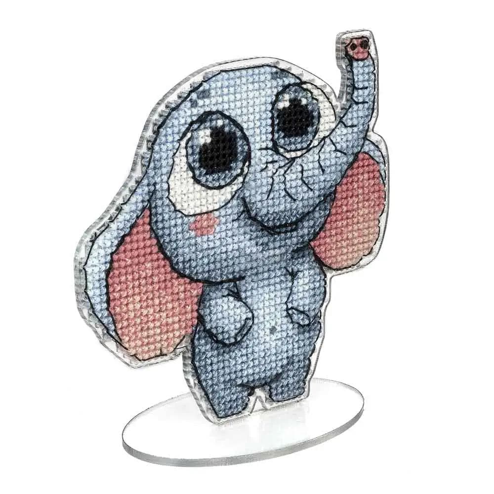 Baby Elephant Cross Stitch Kit: DIY Kawaii Animal Ornament