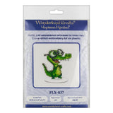 Funny Crocodile Cross Stitch Kit, Geeky Gator: DIY Cartoon Ornament on Plastic