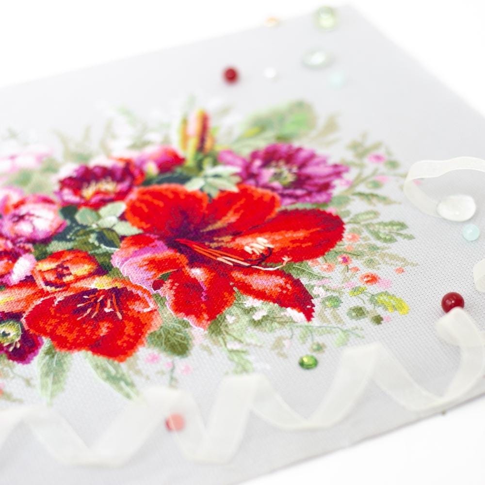 Magic Needle Counted Cross Stitch Kit Amaryllis Bouquet, 210-314