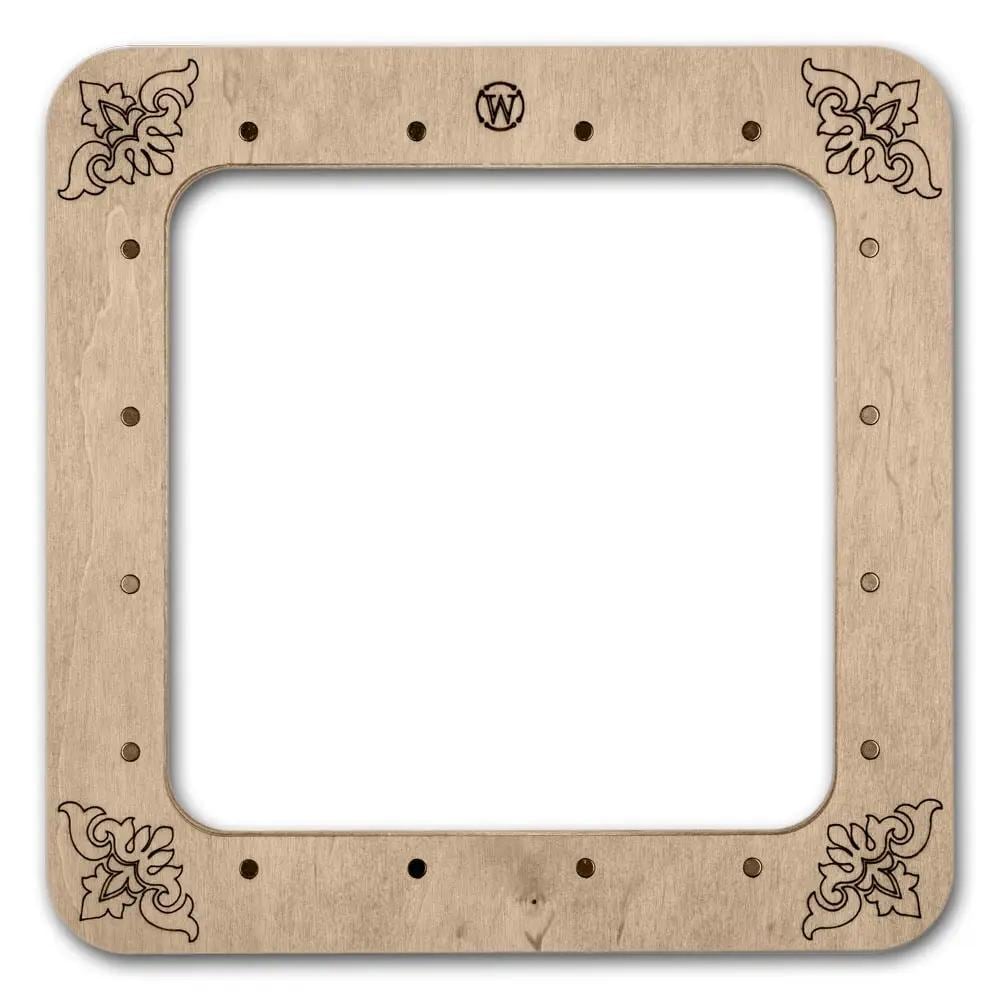 Floral Plywood Embroidery Hoop with Magnetic Holders (14x14 cm)