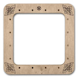 Floral Plywood Embroidery Hoop with Magnetic Holders (14x14 cm)