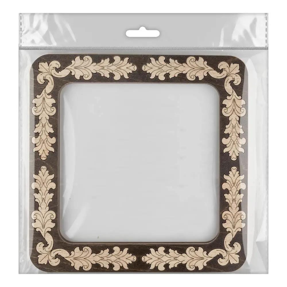 Floral Plywood Embroidery Hoop with Magnetic Holders (14x14 cm)