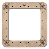 Plywood Embroidery Hoop with Magnetic Holders: Floral Dot Pattern, 5.5"