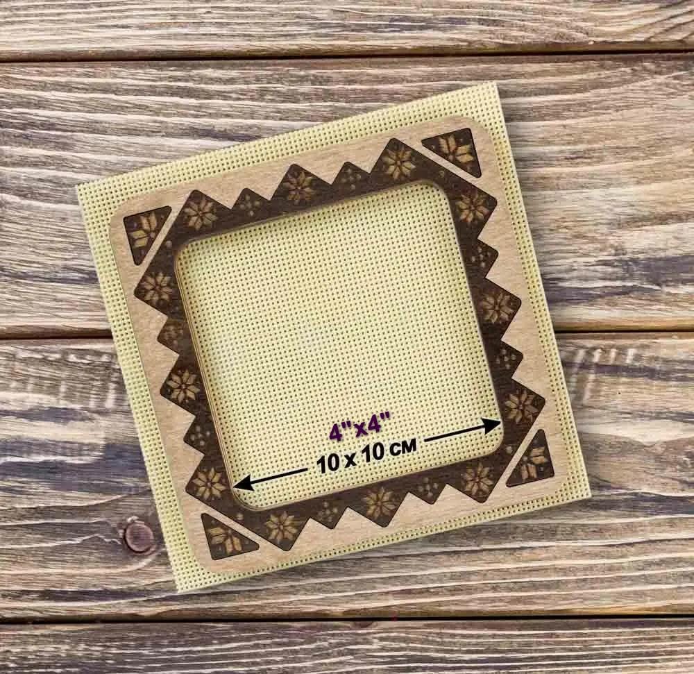 Plywood Embroidery Hoop with Magnetic Holders: 4"x4" Mill Hill Compatible