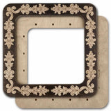 Floral Plywood Embroidery Hoop with Magnetic Holders (14x14 cm)