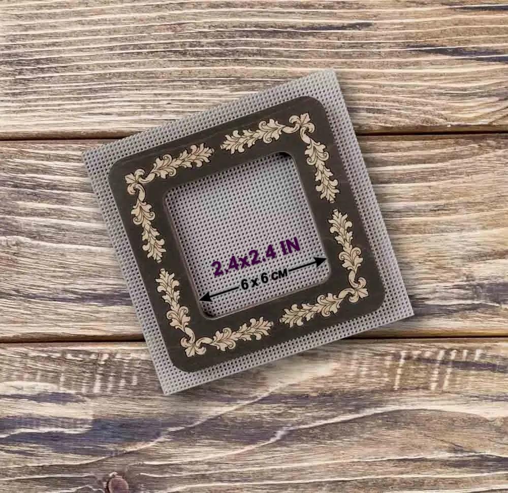 Magnetic Embroidery Hoop: 2.4" Square Plywood Frame, wood color