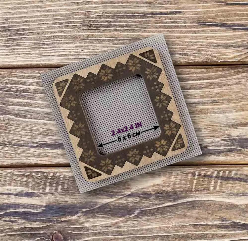 Magnetic Embroidery Hoop: Plywood Cross Stitch Frame (2.4x2.4 IN)