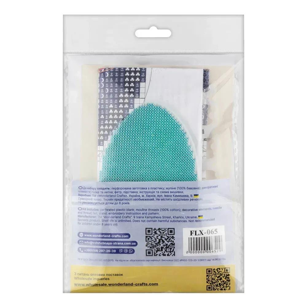Easter Egg Cross Stitch Kit: Purple Crocus Ornament with Stand