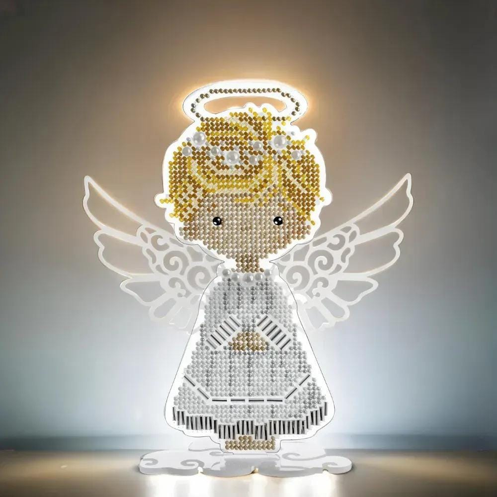 Bead Embroidery Kit on plastic base Angel Gold hair, PL-105. Fast DIY Kit