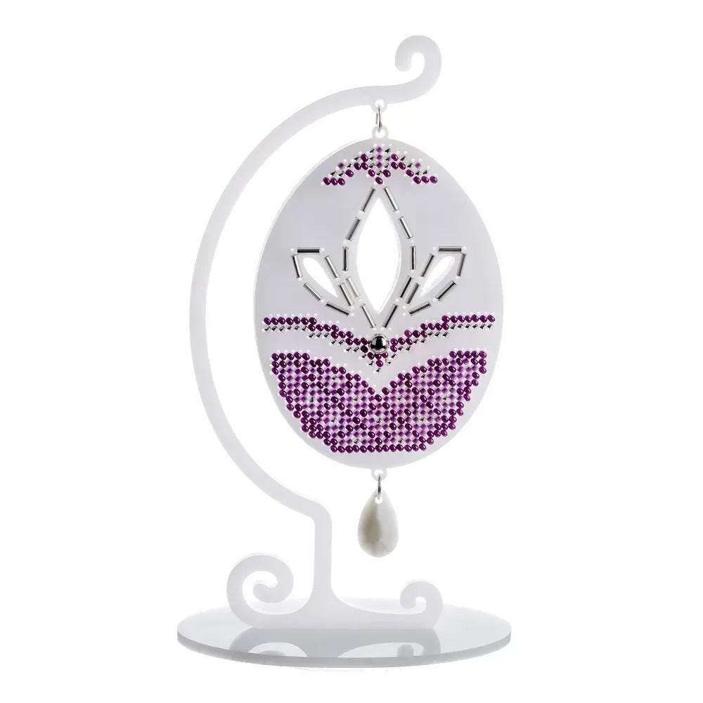 Purple Lotus Beaded Egg Kit on Plastic Base – DIY Spring Ornament with  Pearl