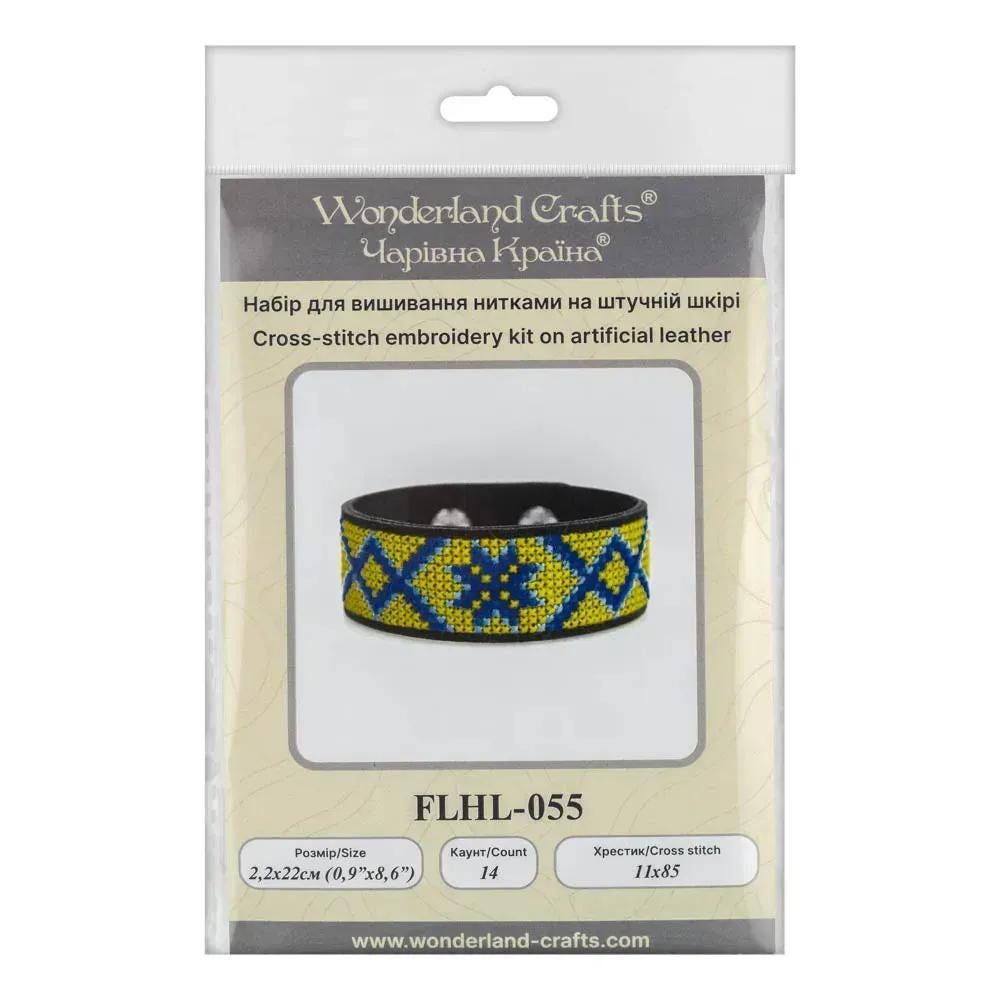 Embroidery Kit faux leather Bracelet Cross Stitch Ornament, HL-055. Fast DIY Kit