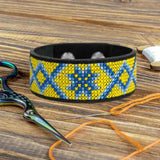 Embroidery Kit faux leather Bracelet Cross Stitch Ornament, HL-055. Fast DIY Kit
