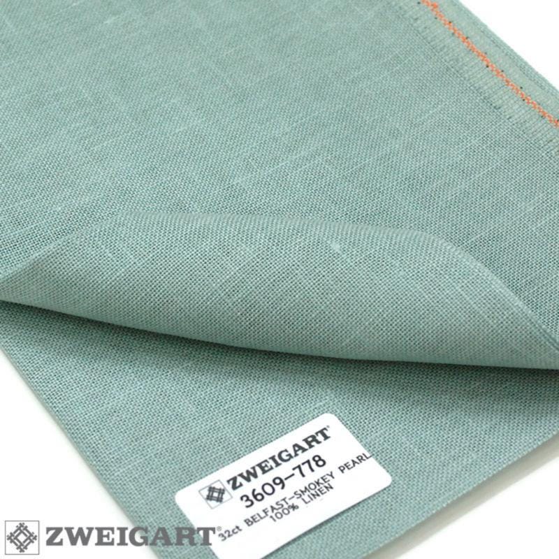 Linen Evenweave cross stitch Fabric 32ct Zweigart Belfast: Smokey Pearl