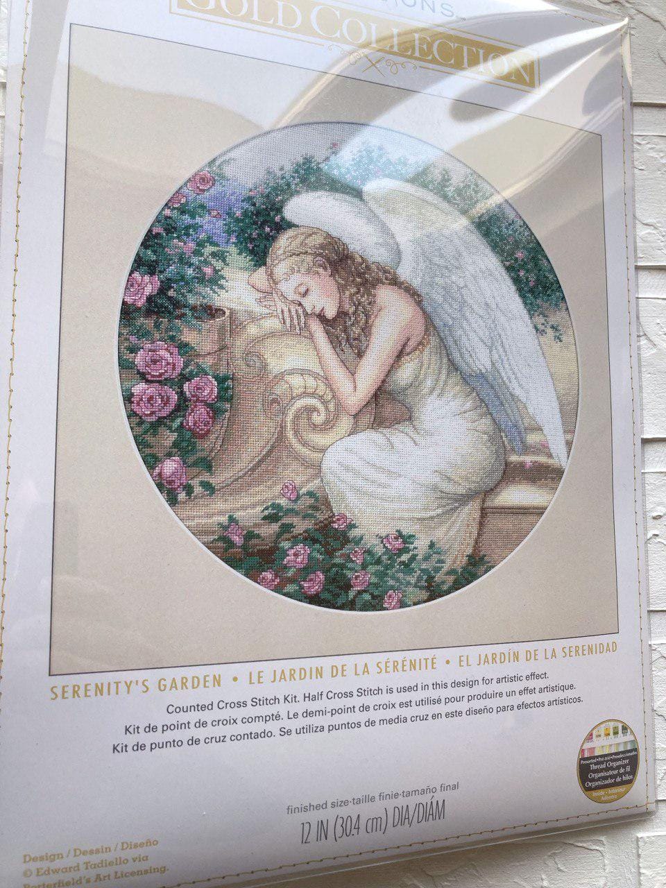 Counted Cross Stitch Kit DIMENSIONS Gold Collection, Serenity's Garden, 70-35287 RARE