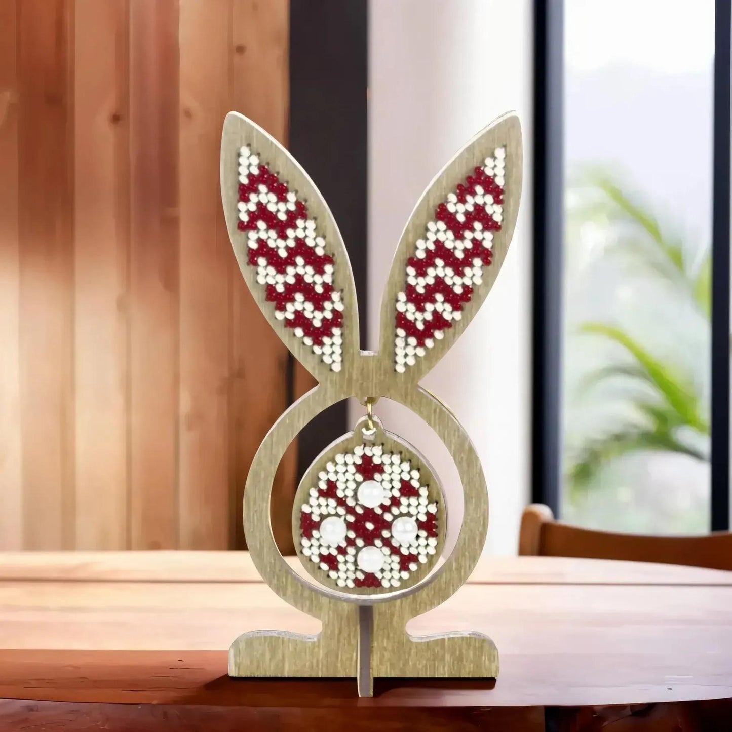 Bead Embroidery Kit: Easter Egg Bunny with Ears, DIY Craft (LK-575)
