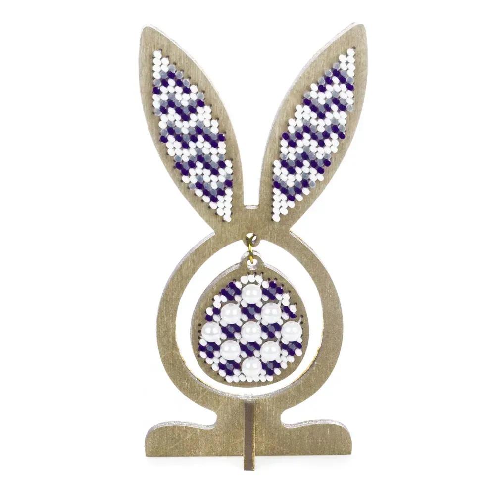 Bead Embroidery Kit: Easter Egg Bunny with ears, DIY Craft (LK-577)
