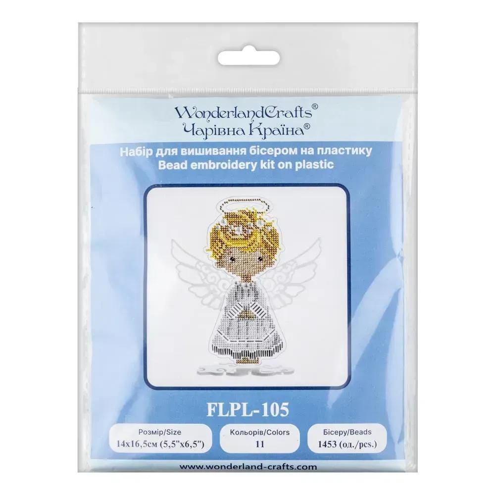 Bead Embroidery Kit on plastic base Angel Gold hair, PL-105. Fast DIY Kit