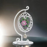 Flower Heart Beaded Easter Egg Kit on Plastic Base – DIY, Ornament with Pearl, Bead