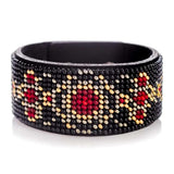 Bead Embroidery Kit faux leather bracelet on the arm Ornament, BB-122. Fast DIY Kit
