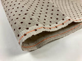 Linen Evenweave fabric 32ct cross stitch Zweigart Belfast, Raw Linen with Brown Dots