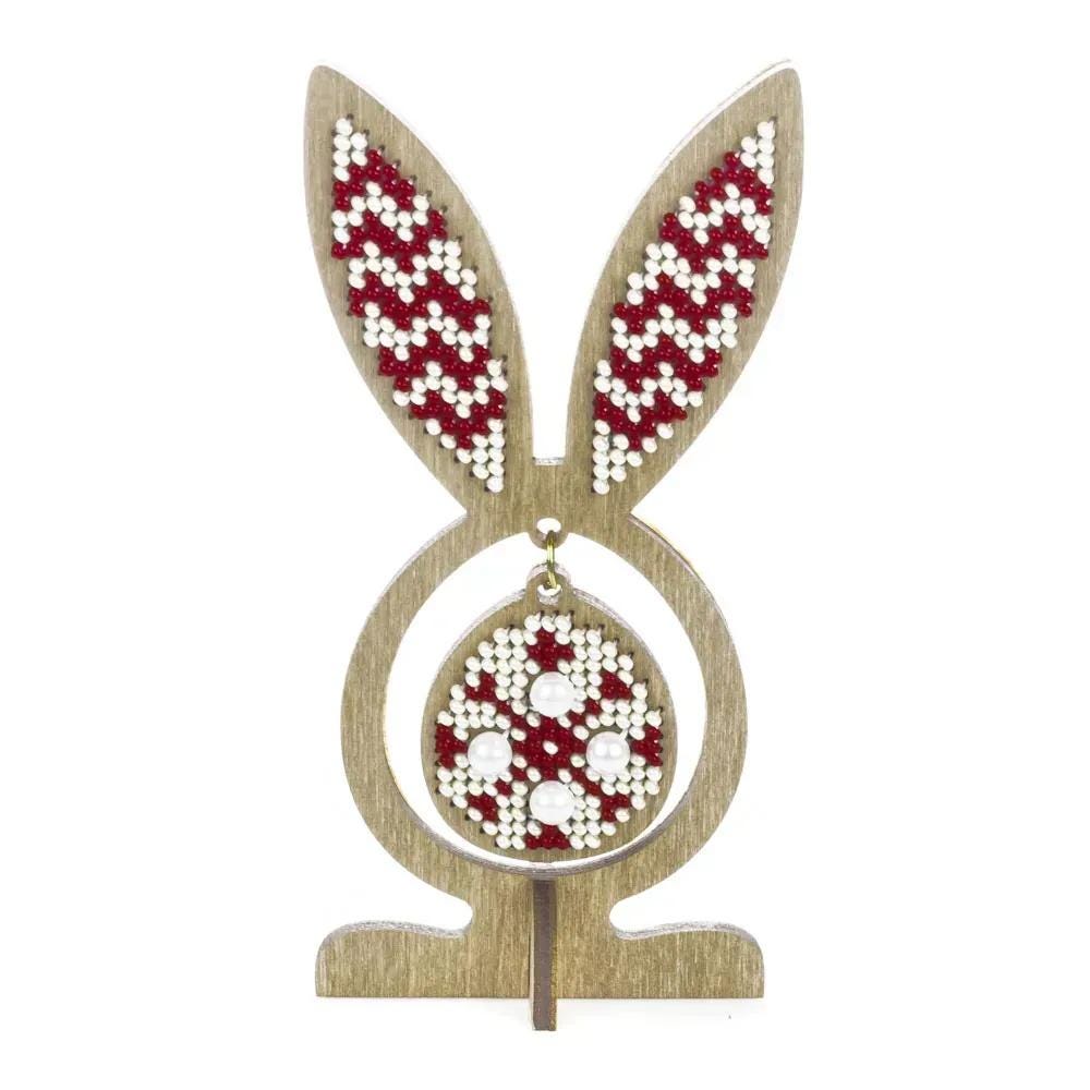 Bead Embroidery Kit: Easter Egg Bunny with Ears, DIY Craft (LK-575)