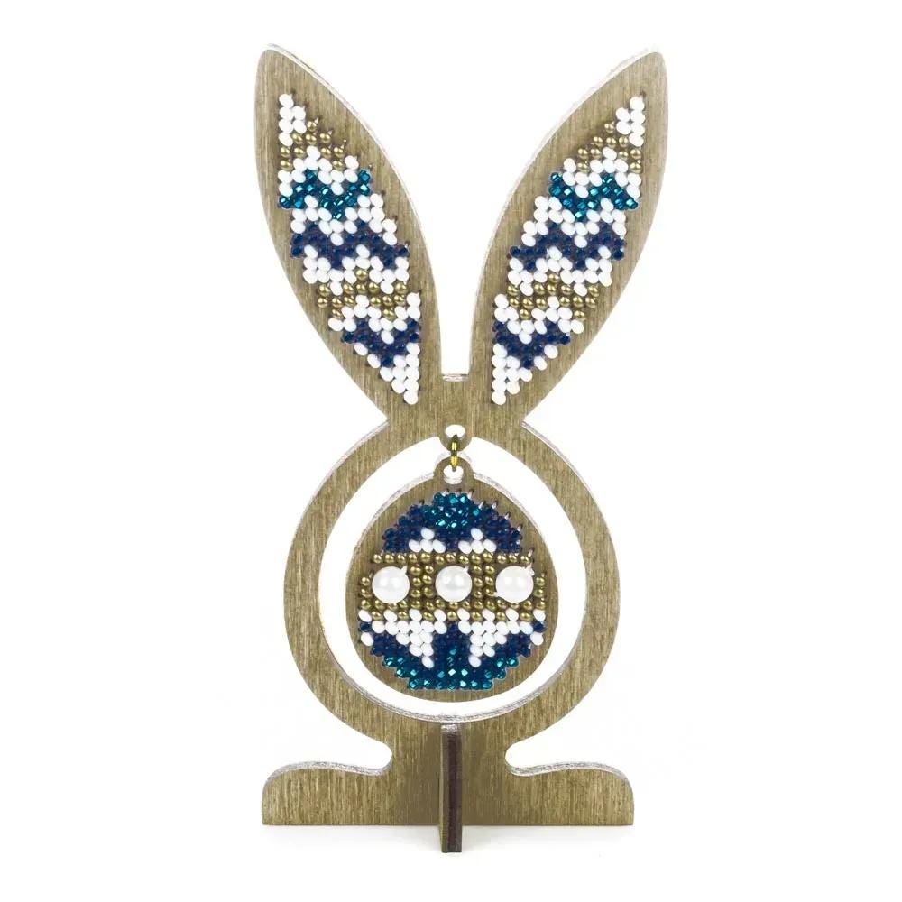 Bead Embroidery Kit: Easter Egg Bunny with Ears, DIY Craft (LK-576)