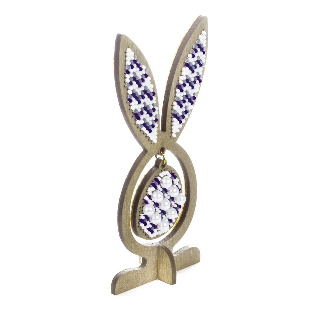 Bead Embroidery Kit: Easter Egg Bunny with ears, DIY Craft (LK-577)