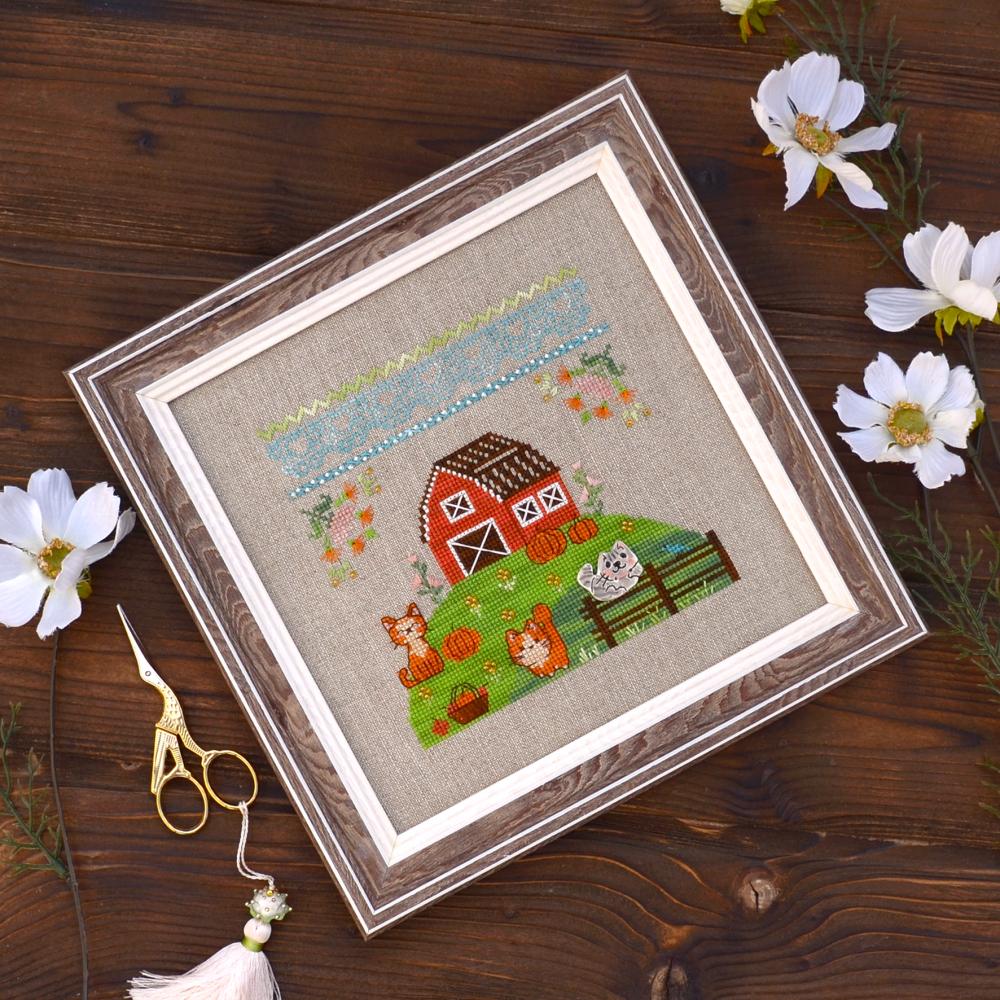 On Guard Cross Stitch Kit: Hand-Dyed Threads, Linen, Beads