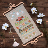 Counted Cross Stitch Kit Fun Farm, Cats & Barn Sampler, Tela-Artis X-507, Evenweave Fabric